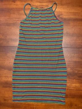 Luna Chix Rainbow Striped Tank Dress